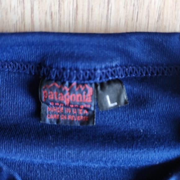 Vintage Patagonia Capilene Long Sleeve Base-layer T-Shirt Blue Made in USA - Picture 6 of 7